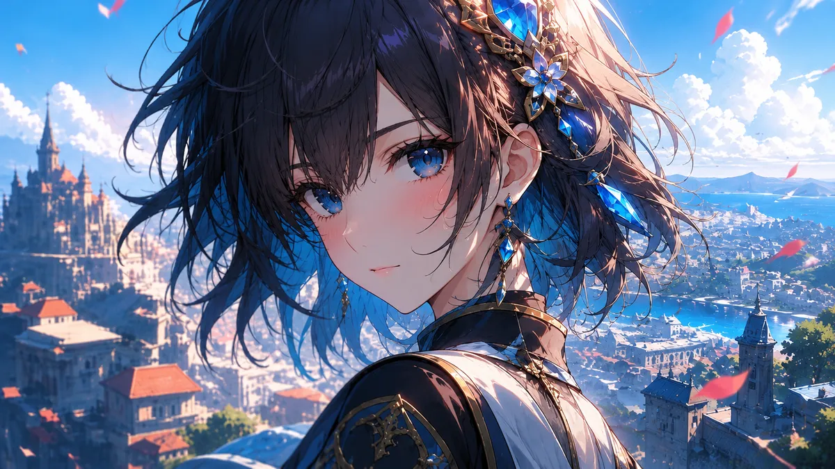 Anime artwork upscaled 4x with AI — sharp lines and clean colors