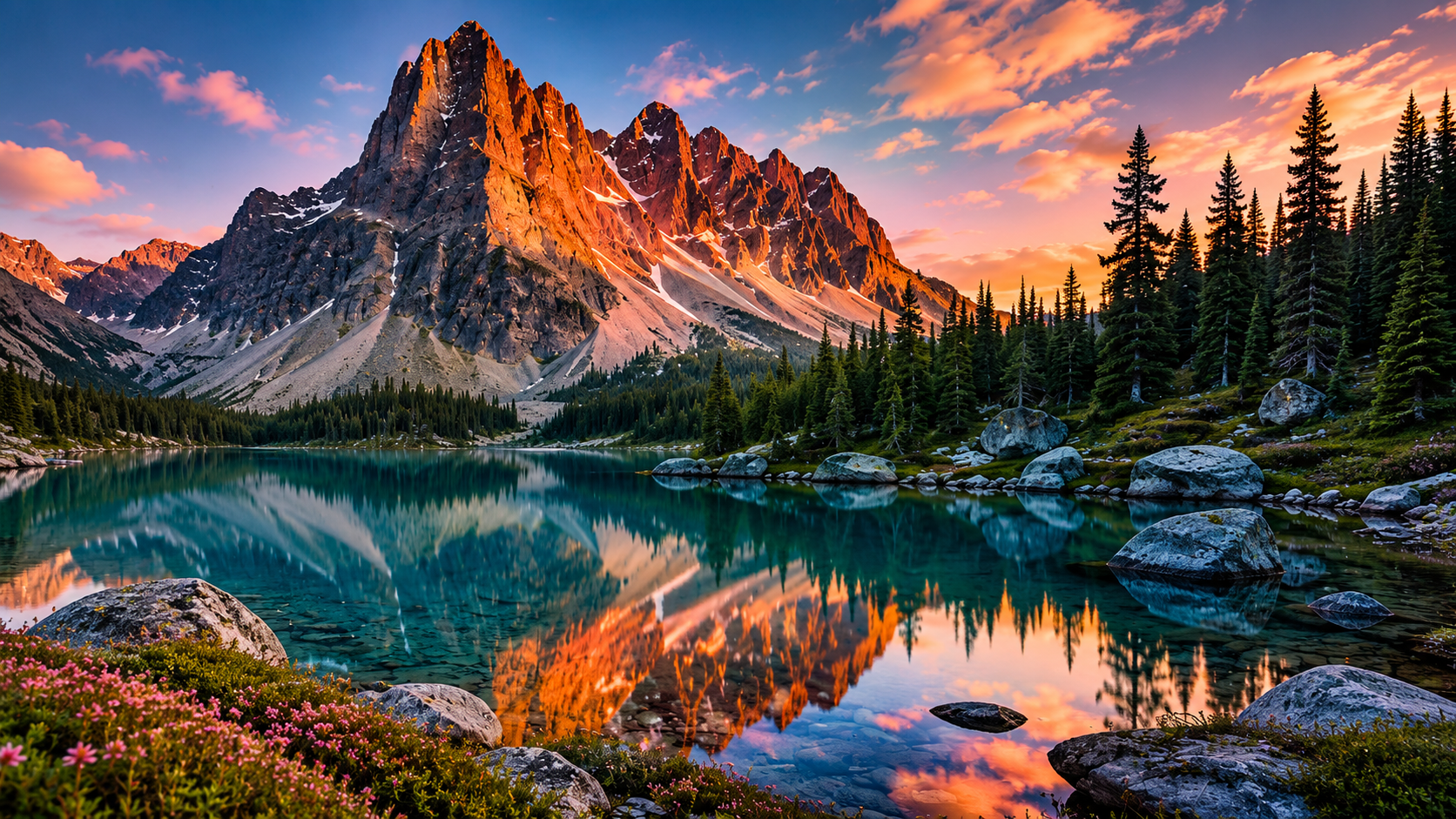 AI upscaled 4x mountain landscape photo