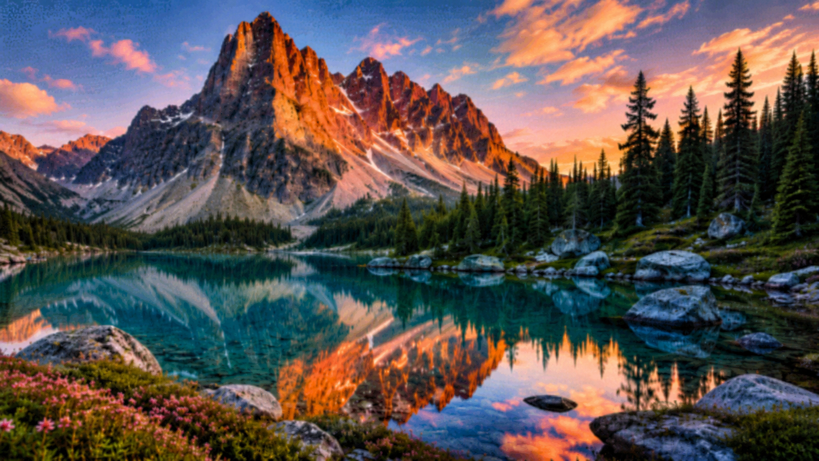 Low resolution mountain landscape photo